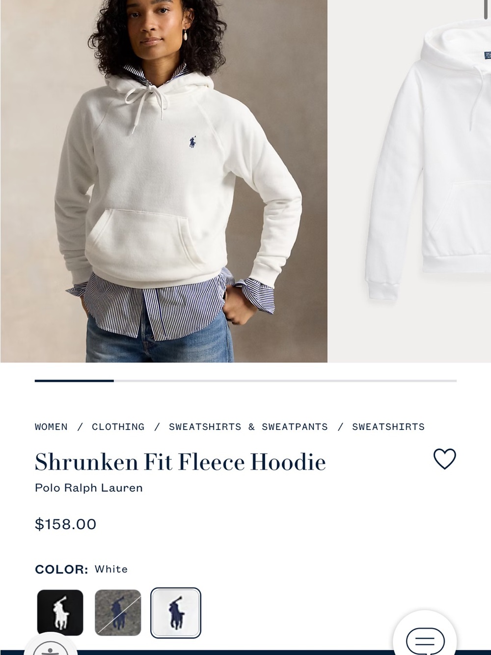 Ralph Lauren White Hoodie and Sweatpants Set with Navy Polo Logo - Picture 9 of 10